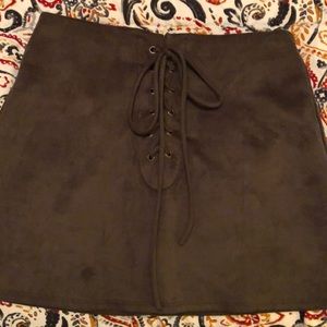 Army green mini skirt
